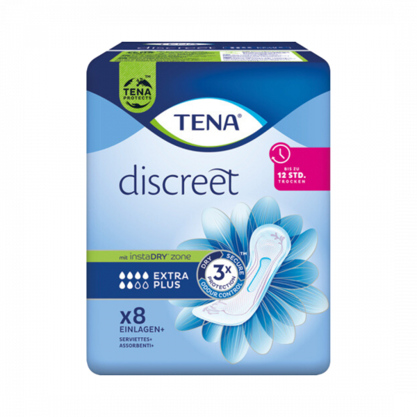 TENA Discreet Extra Plus Einlagen, mittlere Blasenschwäche, 8 Stück